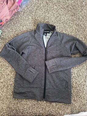 Sugar and Bruno Zip Up dance jacket. Dark Heather Gray Lightweight Zip Up Jacket